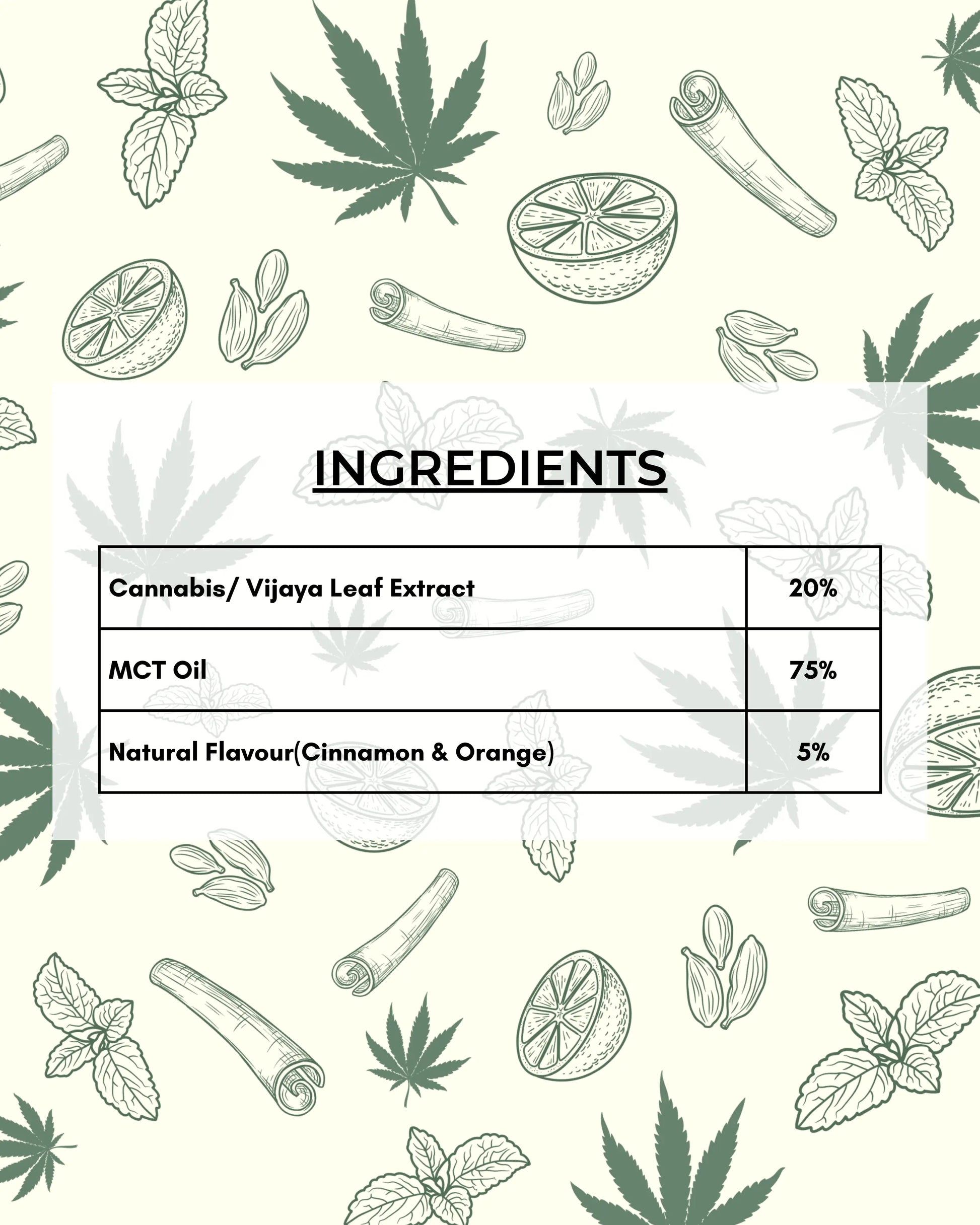 ingredients list for vijaya leaf extract